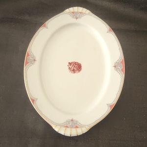 VINTAGE NARUMI JAPANESE HAND PAINTED FLORAL OVAL SERVING PLATE.